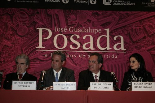 Con Rafael Tovar y de Teresa, Ernesto Torres Cantú y Blanca Rivera Río