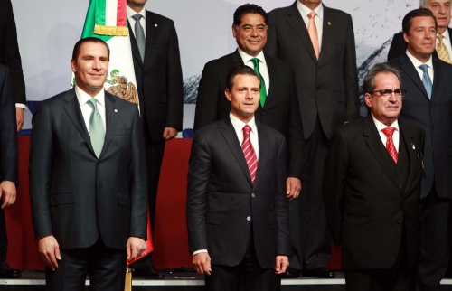 Con el Presidente EnriquePeña Nieto y el presidente saliente de la CONAGO, Rafael Moreno Valle.